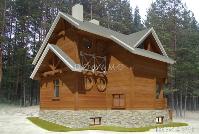 Проект дома с котельной в подвале, двумя кладовыми, спальнями с гардеробом