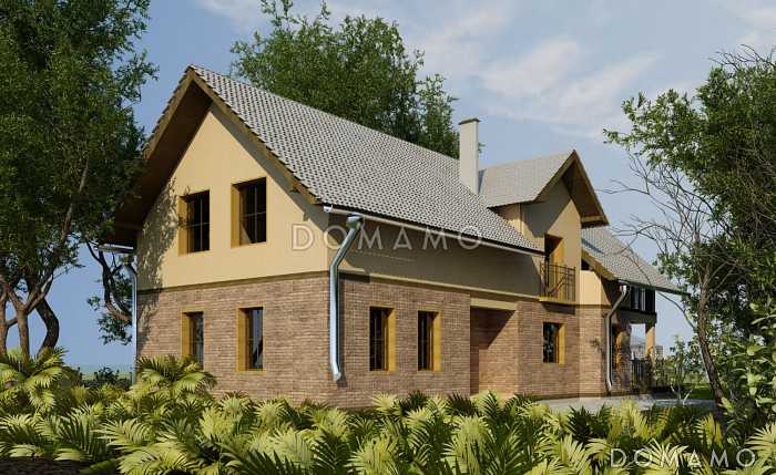 Проект дома с традиционным композиционным решением