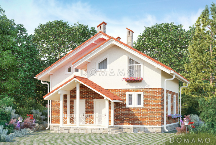 Проект коттеджа с эргономичной планировкой и террасой с барбекю