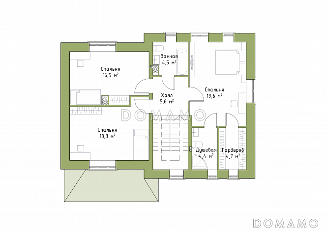 Проект коттеджа с удобной планировкой / План 2 этажа