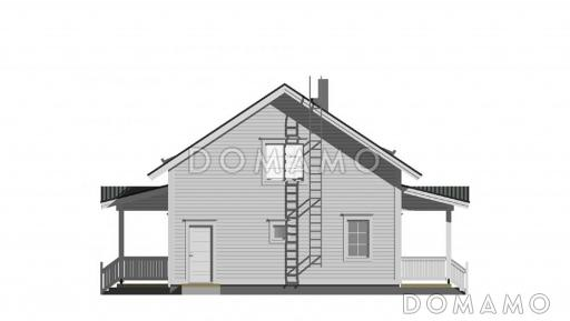 Проект каркасного дома с просторной душевой на втором этаже / Фасад 4