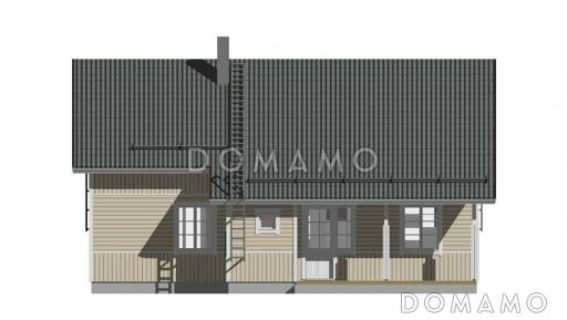 Проект каркасного дома с небольшими комнатами на мансардном этаже / Фасад 1
