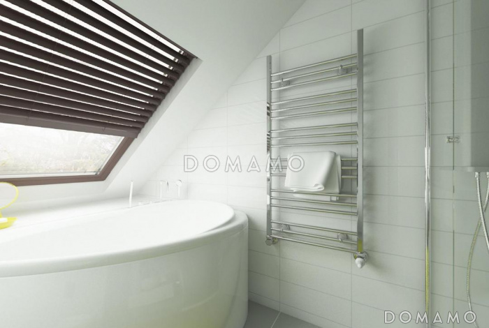 Проект небольшого одноэтажного мансардного дома из газобетона с кабинетом на первом этаже и эркером