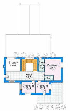Проект в современном стиле / План мансардного этажа