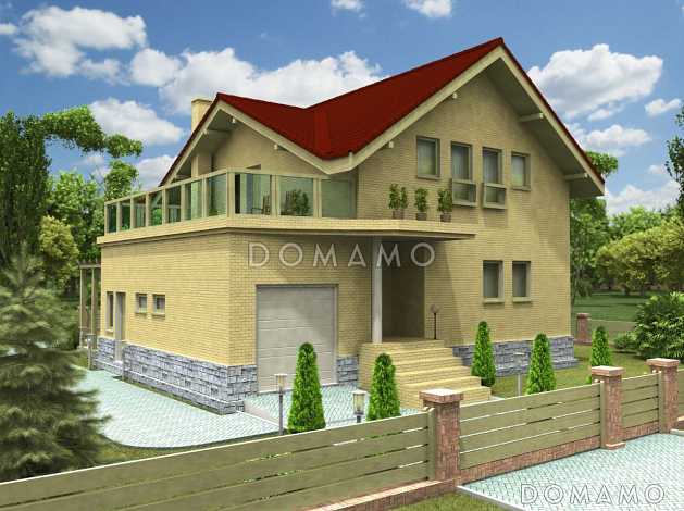 Проект загородного дома с удобным расположением внутренней лестницы