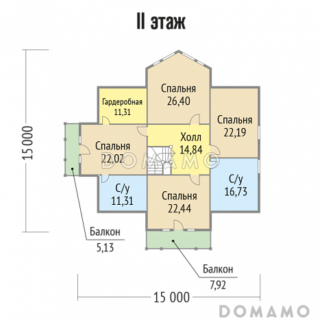 Проект дома с мансардными окнами / План мансардного этажа