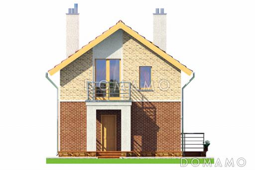 Проект компактного дома с мансардой из СИП панелей / Фасад 4