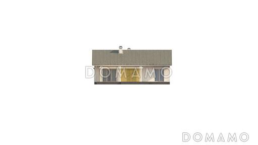 Проект простого компактного одноэтажного дома из газобетона с тремя спальнями / Фасад 3