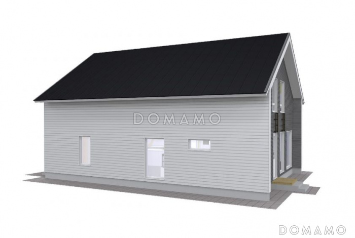 Проект каркасного дома с небольшой кухней