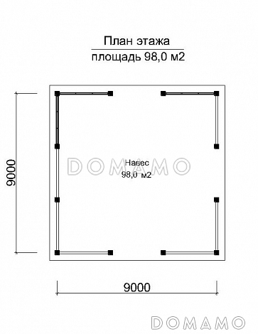 Проект навеса для спортивной площадки / План 1 этажа