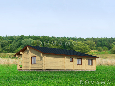 Проект одноэтажного дома из клееного бруса с небольшим кабинетом