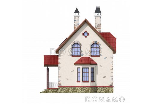 Проект увеличенного экономичного коттеджа. / Фасад 2