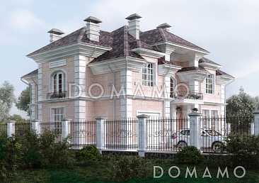 Проект особняка в классическом стиле с 5 спальнями, гаражом и открытой террасой