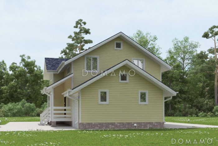 Проект каркасного дома с просторными комнатами