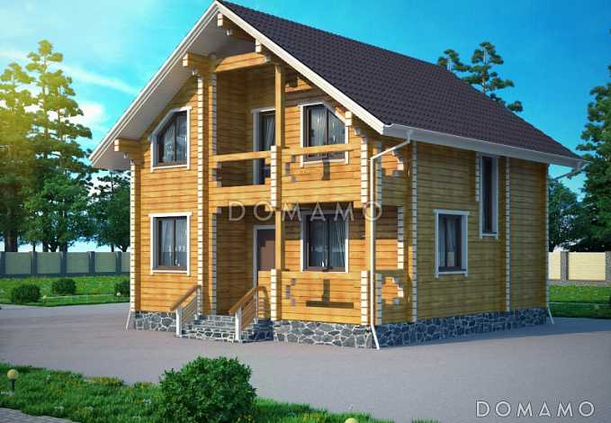 Проект дома из клееного бруса с санузлом на первом и втором этаже