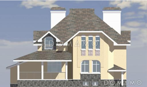 Проект коттеджа с встроенным гаражом / Фасад 1