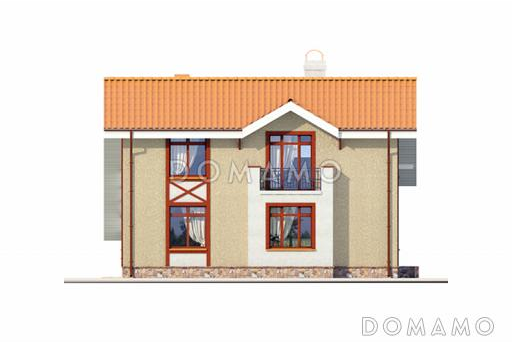 Проект дома из пеноблоков с выразительным дизайном фасадов / Фасад 4