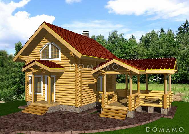 Проект бани с террасой и бильярдной  