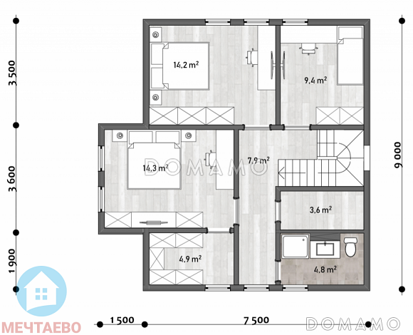 Дерби / План 2 этажа