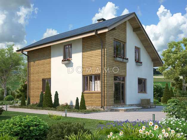 Проект  дома из пеноблоков с мансардой