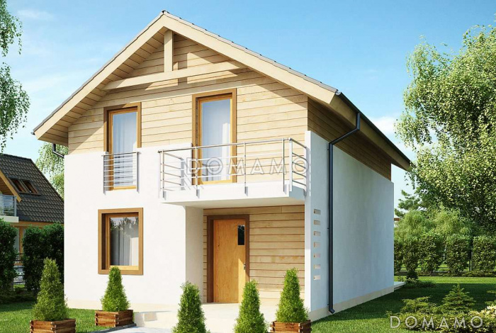 Проект двухэтажного дома из кирпича с кабинетом и балконом