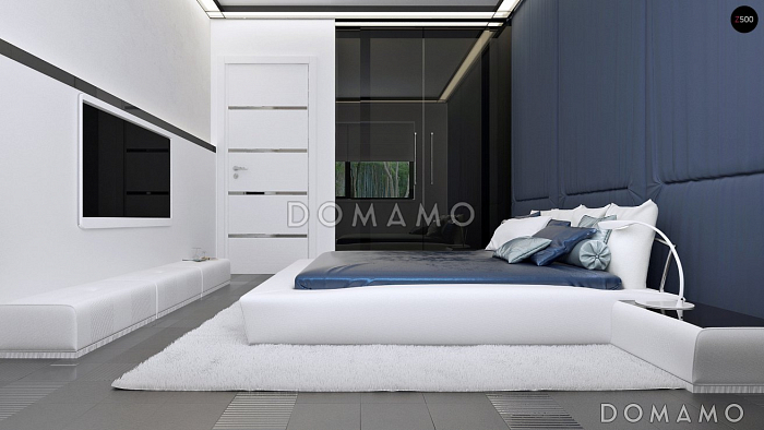 Проект одноэтажного дома из кирпича с тремя спальнями и небольшой крытой угловой террасой, увеличенная версия 273