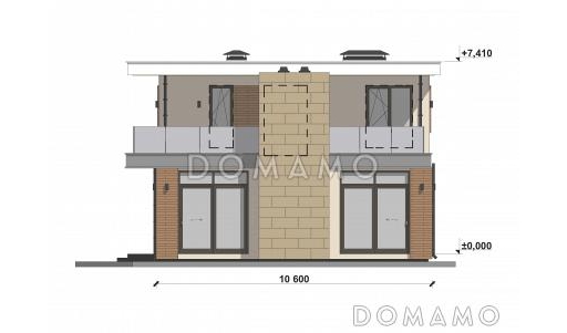 Проект эргономичного дома с гаражом на две машины S-258 / Фасад 4