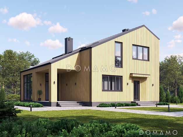 Проект дома с тремя спальнями на мансарде, вторым светом и комнатой на первом этаже