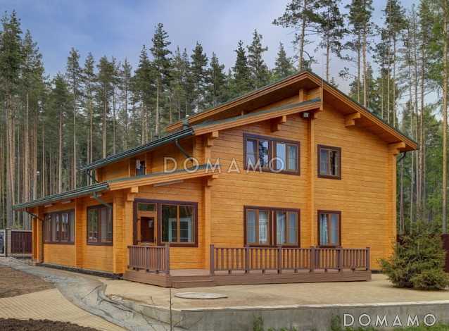 Проект дома из клееного бруса с отдельным входом в котельную