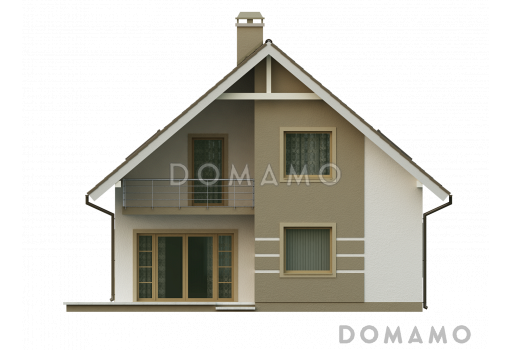 Проект загородного дома современного дизайна из газобетона с тремя спальнями / Фасад 2