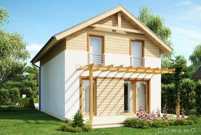 Проект двухэтажного дома из газобетона с кабинетом и балконом