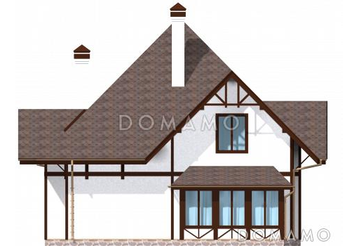 Проект просторного коттеджа в стиле кантри / Фасад 3