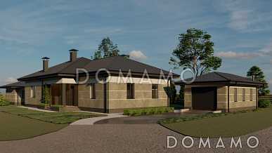 Проект газобетонного гаража на одно машиноместо с боковым выходом