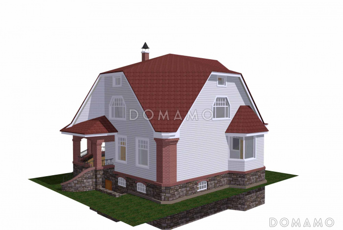 Проект трёхэтажного коттеджа с подвалом и зимним садом