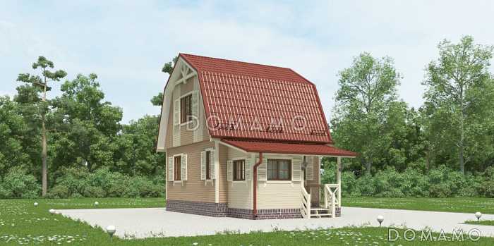 Проект компактного дома 5х6 из клееного бруса