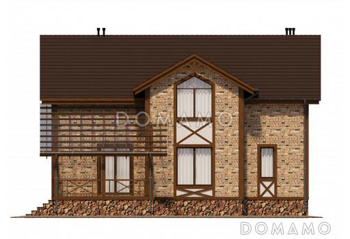 Проект просторного коттеджа в стиле шале / Фасад 2