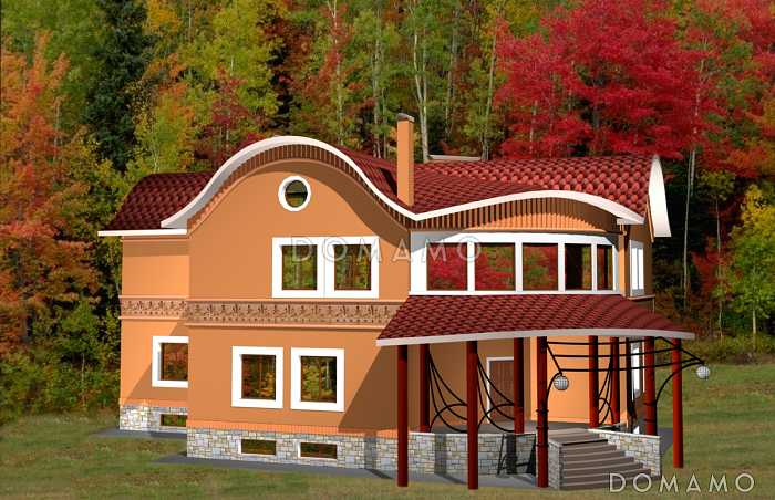 Проект двухэтажного дома с бильярдной и тренажерным залом на цокольном этаже