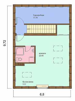 Проект одноэтажного дома с мансардным этажом, с гаражом на 2 машины / План мансардного этажа