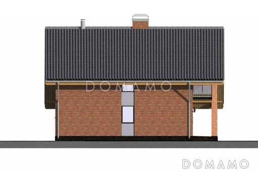 Проект дома с крытой террасой, спальней на первом этаже, балконом, вторым светом / Фасад 4