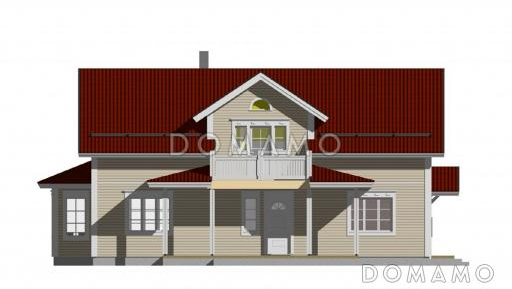 Проект каркасного дома с балконом над главным входом / Фасад 1