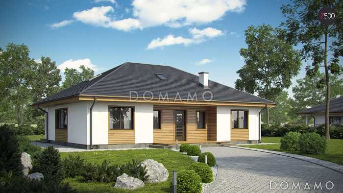 Проект одноэтажного дома из газобетона с тремя спальнями и с возможностью обустройства мансарды