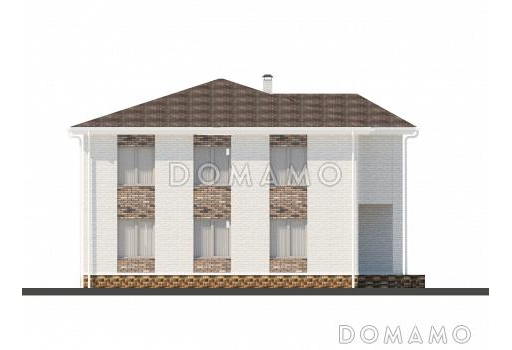 Проект двухэтажного дома с сауной и пятью спальнями / Фасад 3