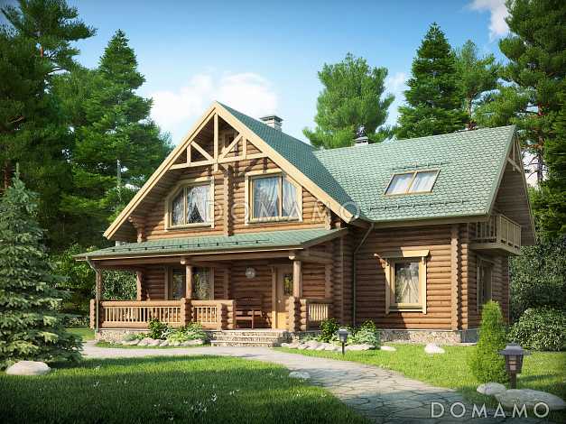Проект деревянного дома из оцилиндрованного бревна
