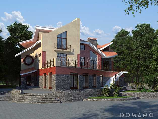 Проект комфортабельного дома с баней, бассейном, сауной и огромной террасой с барбекю