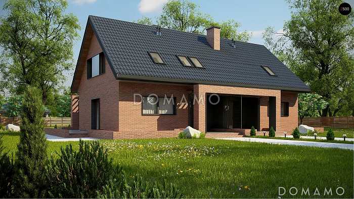 Проект комфортного мансардного дома из газобетона для двух семей