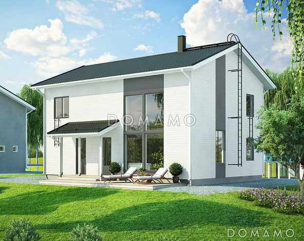 Проект дома с небольшой гардеробной в спальне на втором этаже