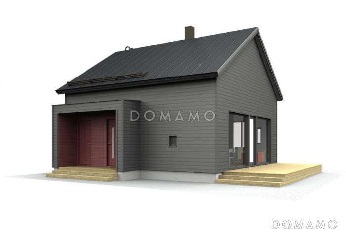 Проект каркасного дома с открытой террасой