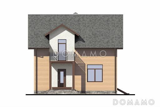 Проект дома из газобетона 9х9 / Фасад 1