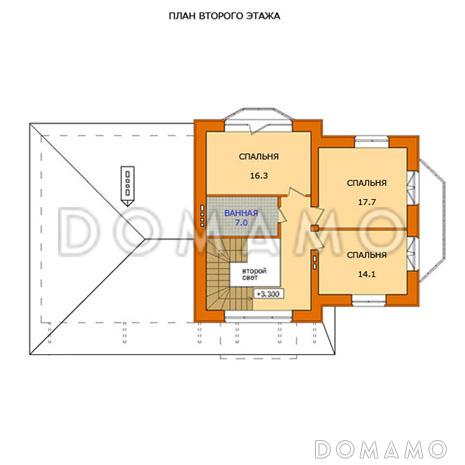 Проект дома с цокольным этажом и большой кухней-столовой / План 2 этажа