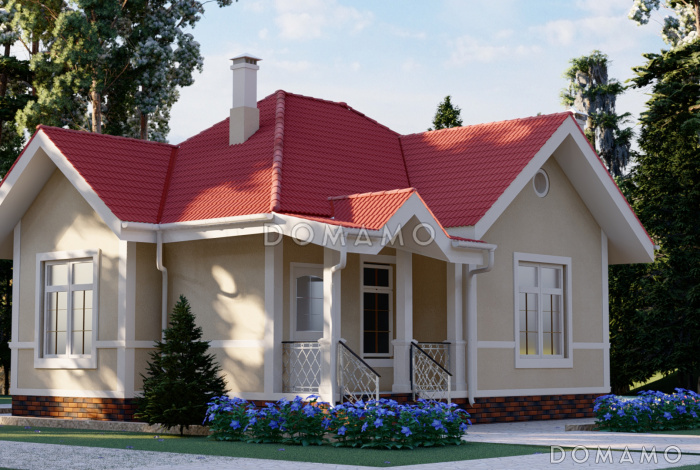 Проект компактного одноэтажного дома с двумя спальнями